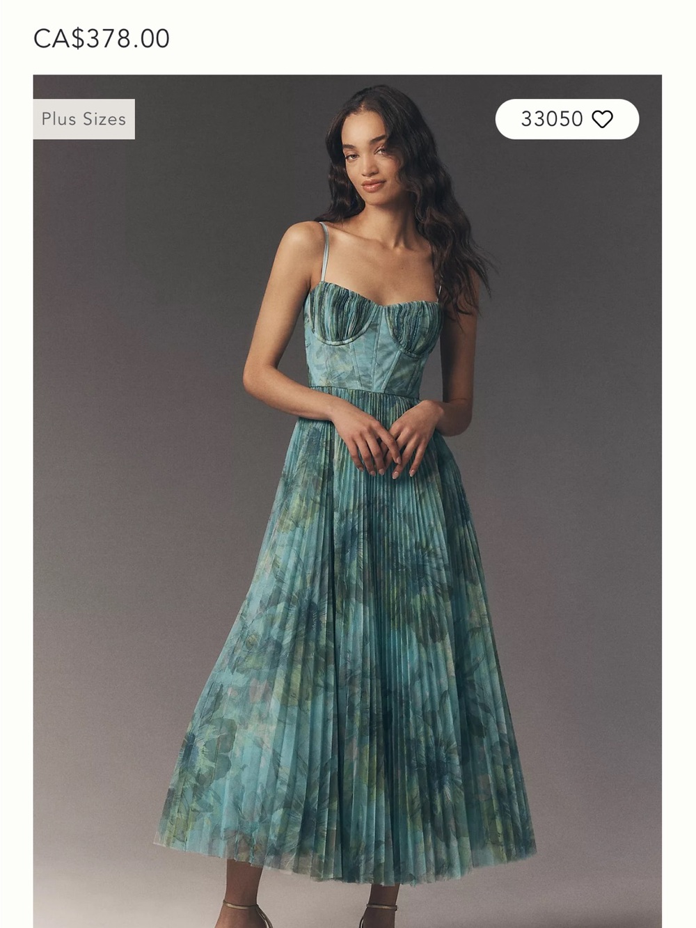 BNWT Anthropologie Corset Pleated Dress